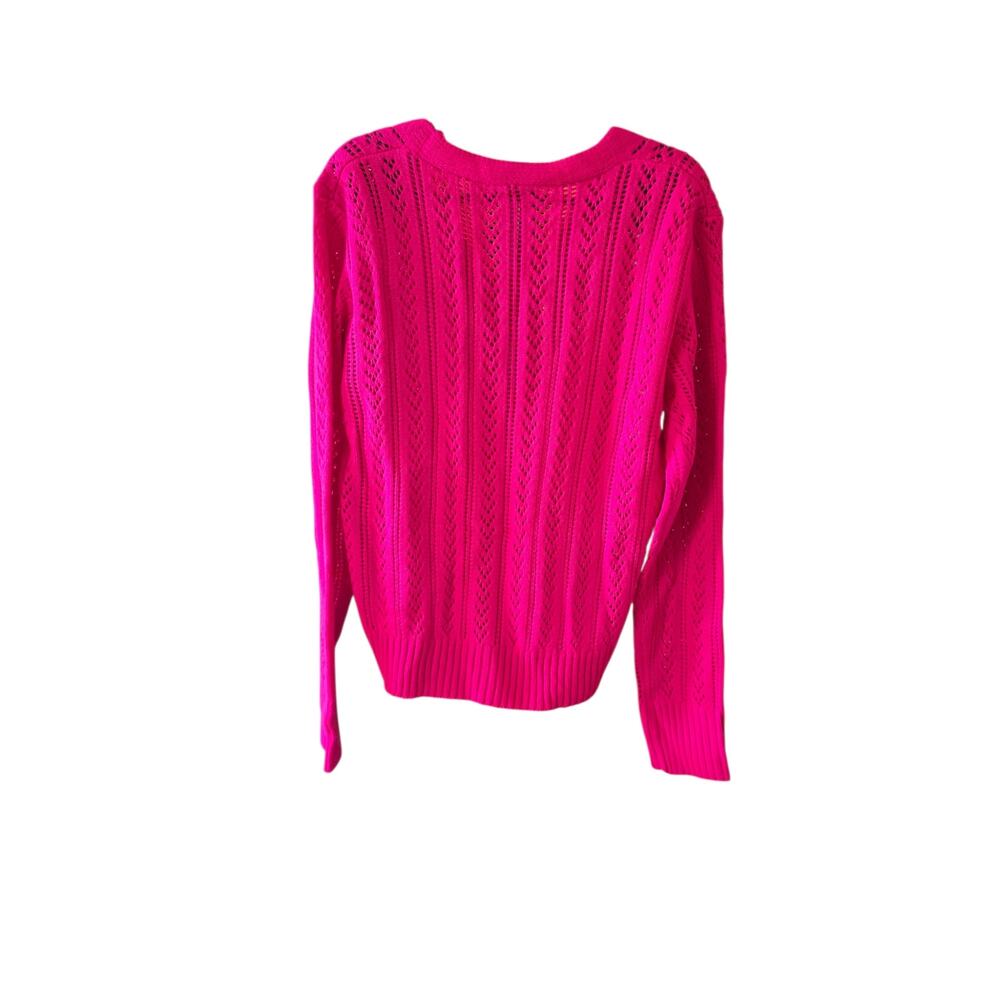 Hot Pink Lightweight Long Sleeve Sweater Size L No Brand - Picture 2 of 6
